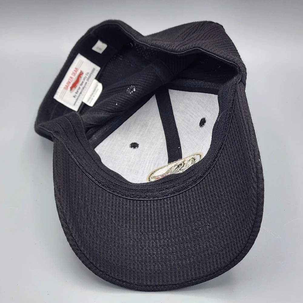 Barker Gear Baseball Cap Mens S/M Black Boars Head Embroidered Ribbed Hat